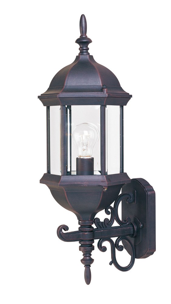 Maxim Lighting-1072CLEB-Cast-1 Light Outdoor Wall Lantern in Early American style-8 Inches wide by 22 inches high   Empire Bronze Finish with Clear Glass