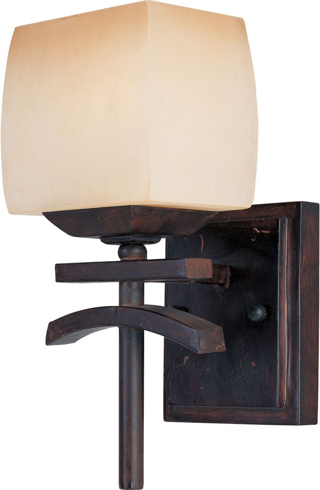 Maxim Lighting-10996WSRC-Asiana-1 Light Wall Sconce in Far East style-5.5 Inches wide by 12 inches high   Roasted Chestnut Finish with Wilshire Glass