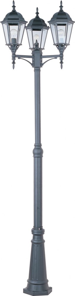 Maxim Lighting-1105BK-Poles-3 Light Outdoor Pole/Post Mount in Traditional style-24 Inches wide by 100 inches high   Black Finish