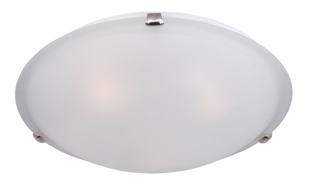 Maxim Lighting-11060FTSN-Malaga-Four Light Flush Mount in Transitional style-20 Inches wide by 6 inches high   Satin Nickel Finish with Frosted Glass