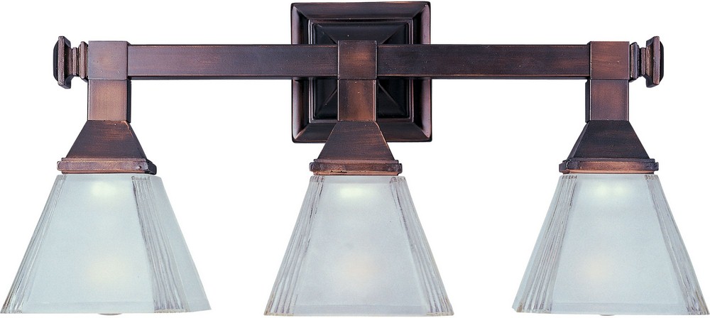 Maxim Lighting-11078FTOI-Brentwood-3 Light Transitional Bath Vanity in Transitional style-20.5 Inches wide by 9.5 inches high Oil Rubbed Bronze  Satin Nickel Finish