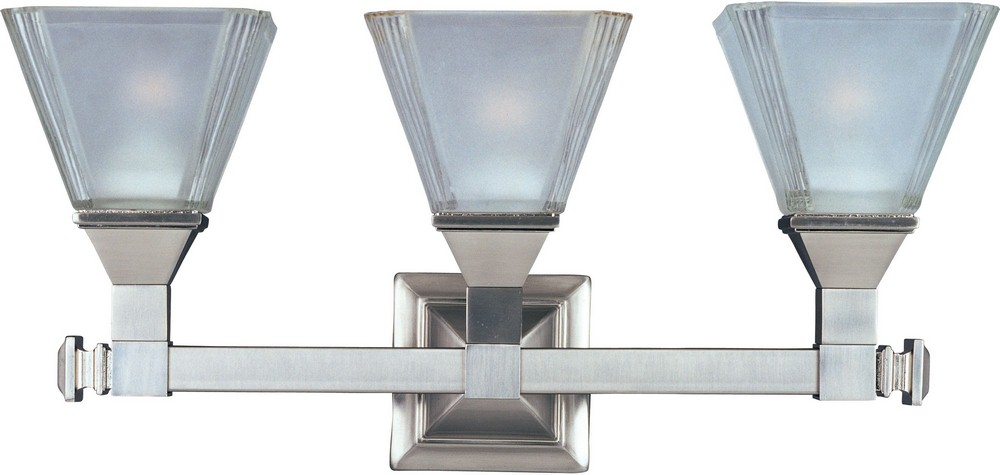 Maxim Lighting-11078FTSN-Brentwood-3 Light Transitional Bath Vanity in Transitional style-20.5 Inches wide by 9.5 inches high Satin Nickel  Satin Nickel Finish