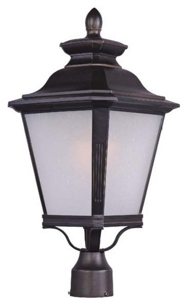 Maxim Lighting-1120FSBZ-Knoxville-One Light Outdoor Post Lantern in Early American style-9 Inches wide by 19.5 inches high   Bronze Finish with Frosted Seedy Glass