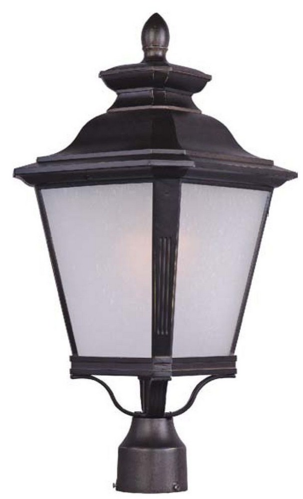 Maxim Lighting-1121FSBZ-Knoxville-One Light Outdoor Post Lantern in Early American style-11 Inches wide by 23 inches high   Bronze Finish with Frosted Seedy Glass