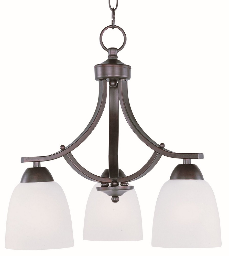 Maxim Lighting-11223FTOI-Axis-Three Light Chandelier in Transitional style-18 Inches wide by 16.25 inches high   Oil Rubbed Bronze Finish with Frosted Glass