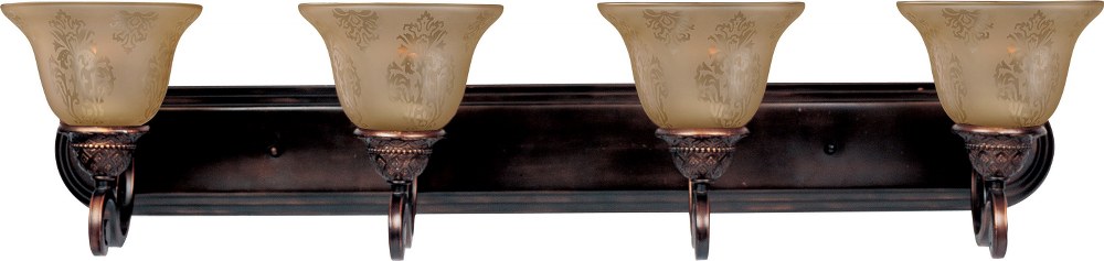 Maxim Lighting-11233SAOI-Symphony - 4 Light Bath Vanity   Oil Rubbed Bronze Finish with Screen Amber Glass