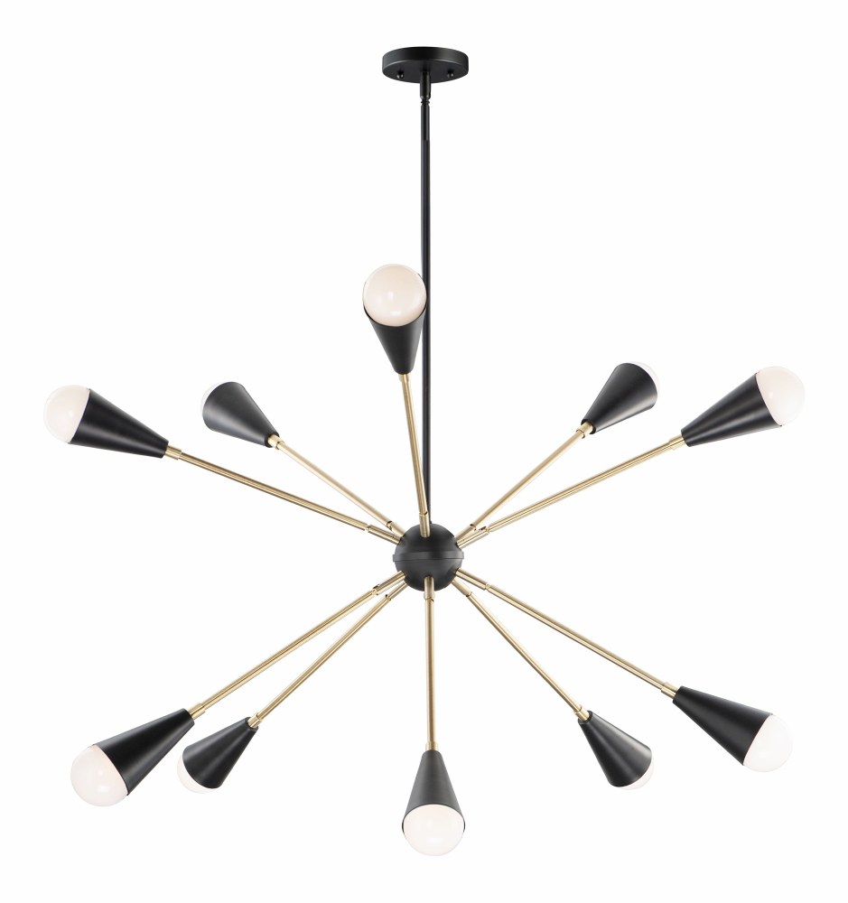 Maxim Lighting-11268BKSBR-Lovell-10 Light Pendant-32 Inches wide by 22 inches high Black/Satin Brass Incandescent E26 Medium Base LED