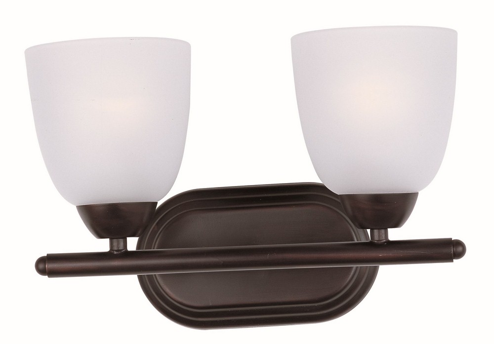 Maxim Lighting-11312FTOI-Axis-2 Light Transitional Bath Vanity in Transitional style-13 Inches wide by 8.5 inches high   Oil Rubbed Bronze Finish with Frosted Glass
