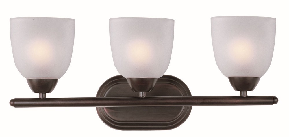 Maxim Lighting-11313FTOI-Axis-3 Light Transitional Bath Vanity in Transitional style-21 Inches wide by 8.5 inches high   Oil Rubbed Bronze Finish with Frosted Glass