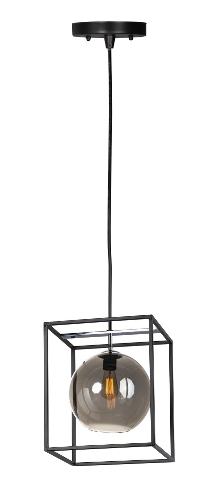Maxim Lighting-11367MSKBKPC-Fluid-6W 1 LED Pendant-15 Inches wide by 17.75 inches high   Black/Polished Chrome Finish with Mirror Smoke Glass