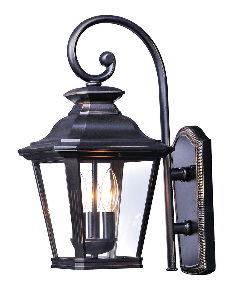 Maxim Lighting-1137CLBZ-Knoxville-Outdoor Wall Lantern Early American in Early American style-11 Inches wide by 22.5 inches high   Bronze Finish with Clear Glass