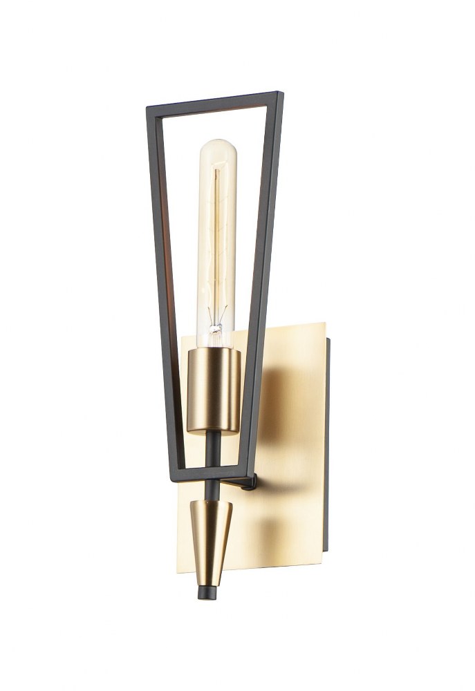 Maxim Lighting-11651BKSBR-Wings - 1 Light Wall Sconce   Black/Satin Brass Finish