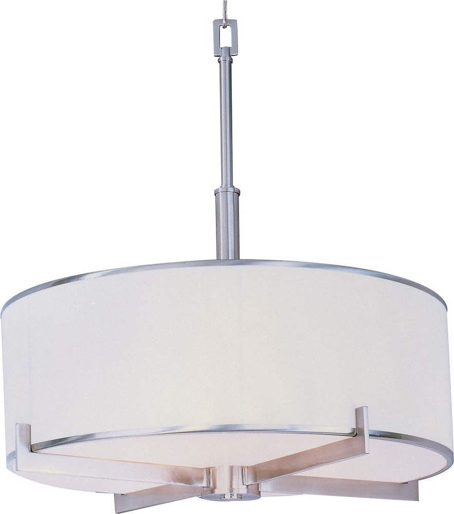 Maxim Lighting-12053WTSN-Nexus-Foyer Pendant 4 Light White in Contemporary style-22 Inches wide by 24.5 inches high   Satin Nickel Finish with White Fabric Shade