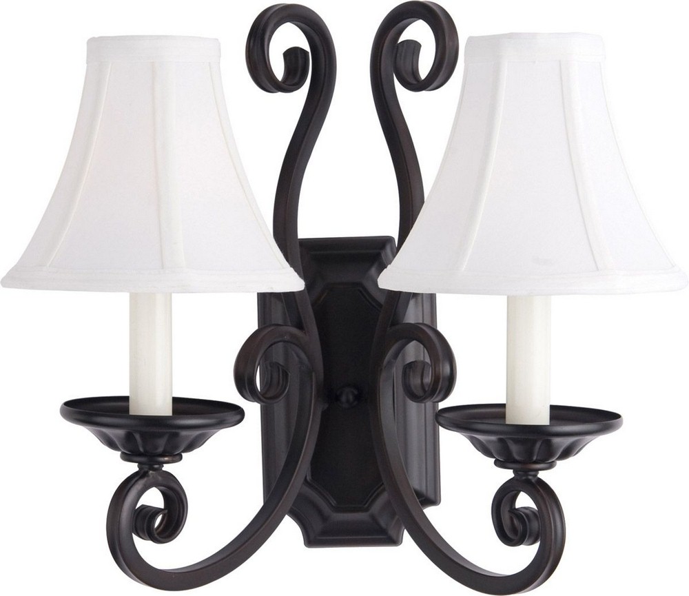 Maxim Lighting-12218OI/SHD123-Manor - Two Light Wall Sconce   Oil Rubbed Bronze Finish - With Shade