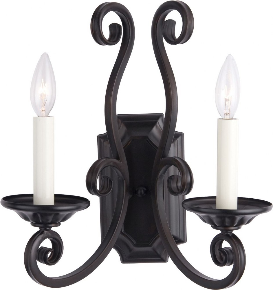 Maxim Lighting-12218OI-Manor - 2 Light Wall Sconce   Oil Rubbed Bronze Finish