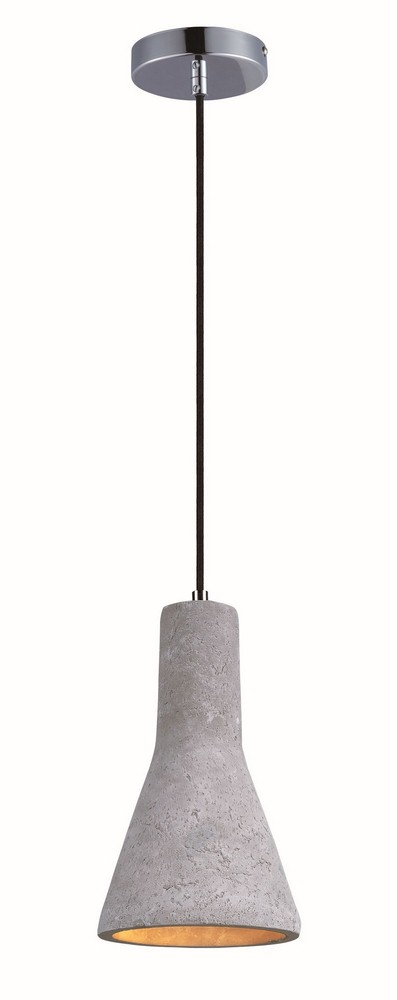 Maxim Lighting-12394GYPC-Crete-Pendant 1 Light-7.25 Inches wide by 13 inches high   Polished Chrome Finish