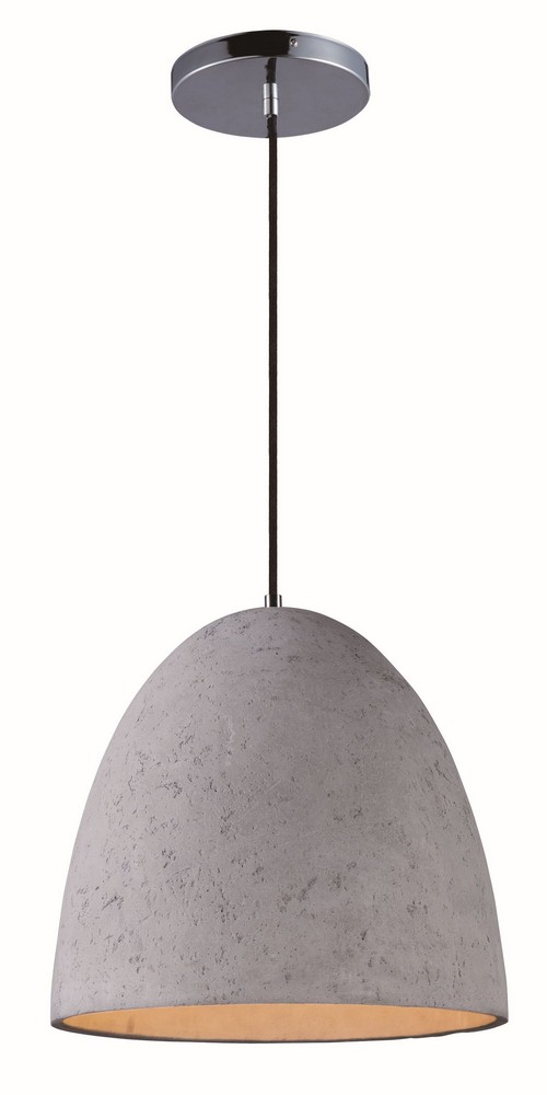 Maxim Lighting-12396GYPC-Crete-Pendant 1 Light-15.25 Inches wide by 15 inches high   Polished Chrome Finish