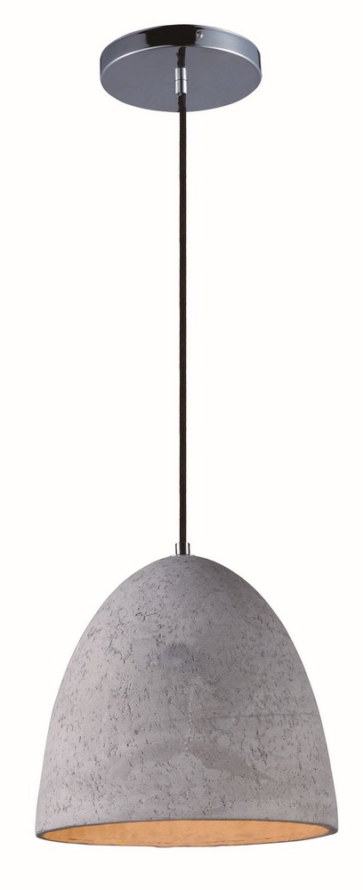 Maxim Lighting-12397GYPC-Crete-Pendant 1 Light-12 Inches wide by 11 inches high   Polished Chrome Finish