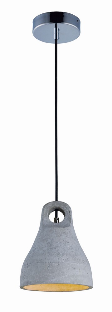 Maxim Lighting-12398GYPC-Crete-Pendant 1 Light-8 Inches wide by 10 inches high   Polished Chrome Finish