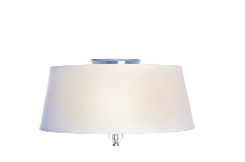 Maxim Lighting-12751WTPN-Rondo-Three Light Flush Mount in Transitional style-15 Inches wide by 7.25 inches high   Polished Nickel Finish with White Fabric Shade