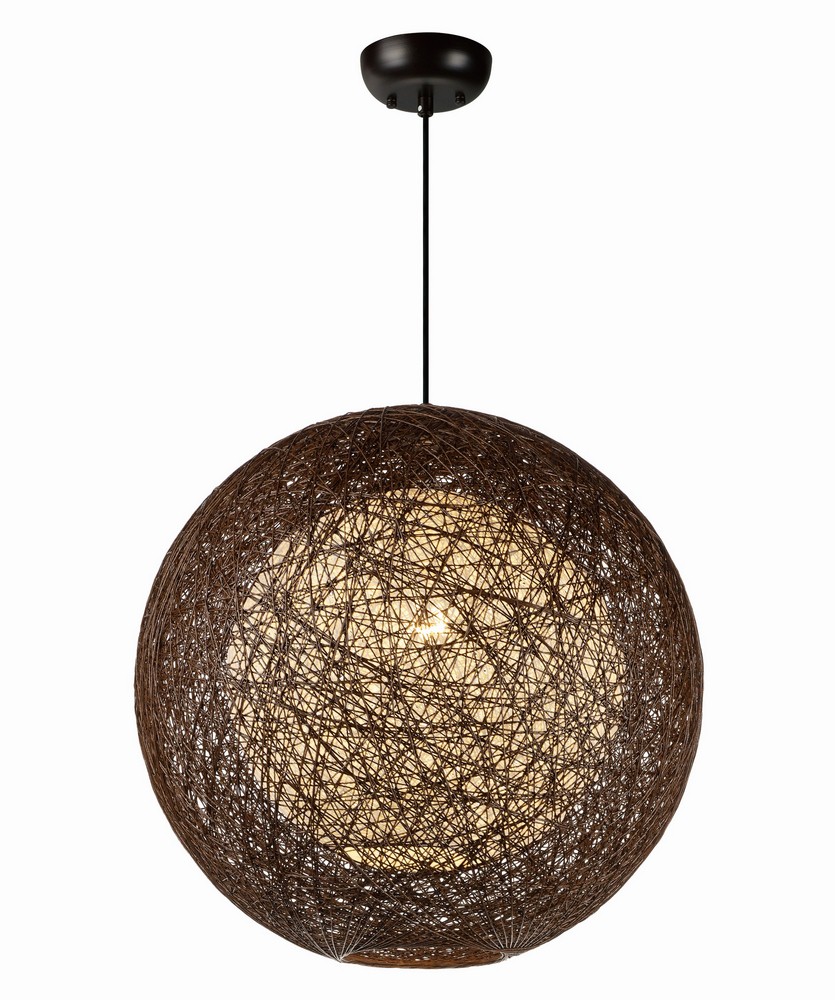 Maxim Lighting-14405CHWT-Bali-One Light Chandelier-19 Inches wide by 19 inches high   Chocolate/White Finish