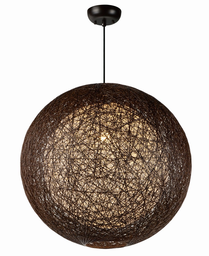 Maxim Lighting-14407CHWT-Bali-One Light Chandelier-24 Inches wide by 24 inches high   Chocolate/White Finish