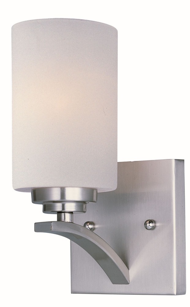 Maxim Lighting-20030SWSN-Deven - One Light Wall Sconce   Satin Nickel Finish with Satin White Glass