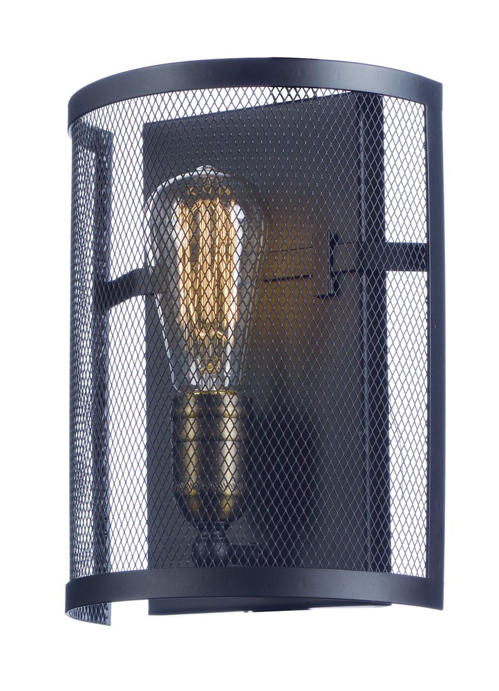 Maxim Lighting-20112BKNAB-Palladium - One Light Wall Sconce   Black/Natural Aged Brass Finish