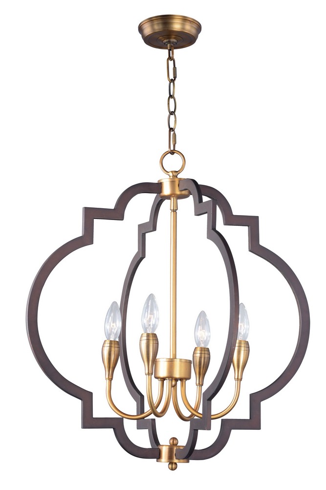 Maxim Lighting-20293OIAB-Crest-Four Light Chandelier-22.25 Inches wide by 24.25 inches high   Oil Rubbed Bronze/Antique Brass Finish