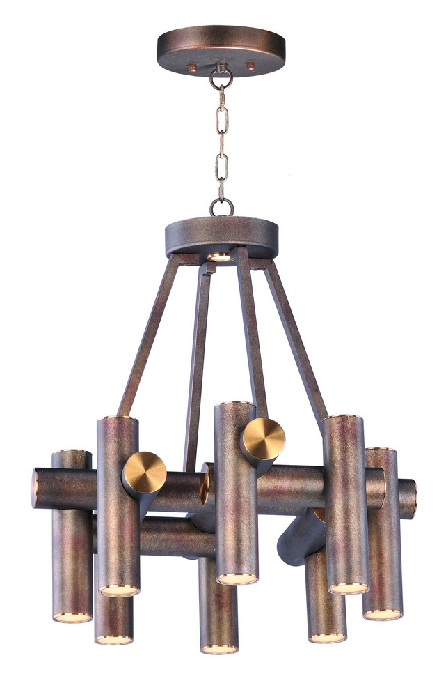 Maxim Lighting-20826BZFAB-Tubular-54W 9 LED Pendant-20.25 Inches wide by 22.75 inches high   Bronze Fusiontique Brass Finish