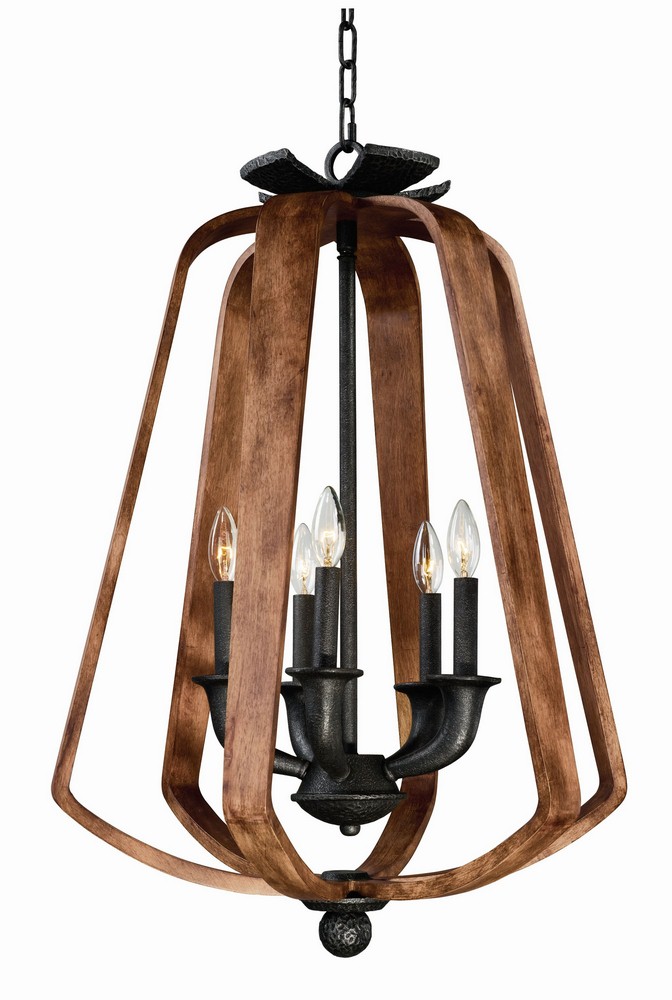 Maxim Lighting-20925BWIO-Road House-Five Light Chandelier-22 Inches wide by 31.5 inches high   Barn Wood/Iron Ore Finish