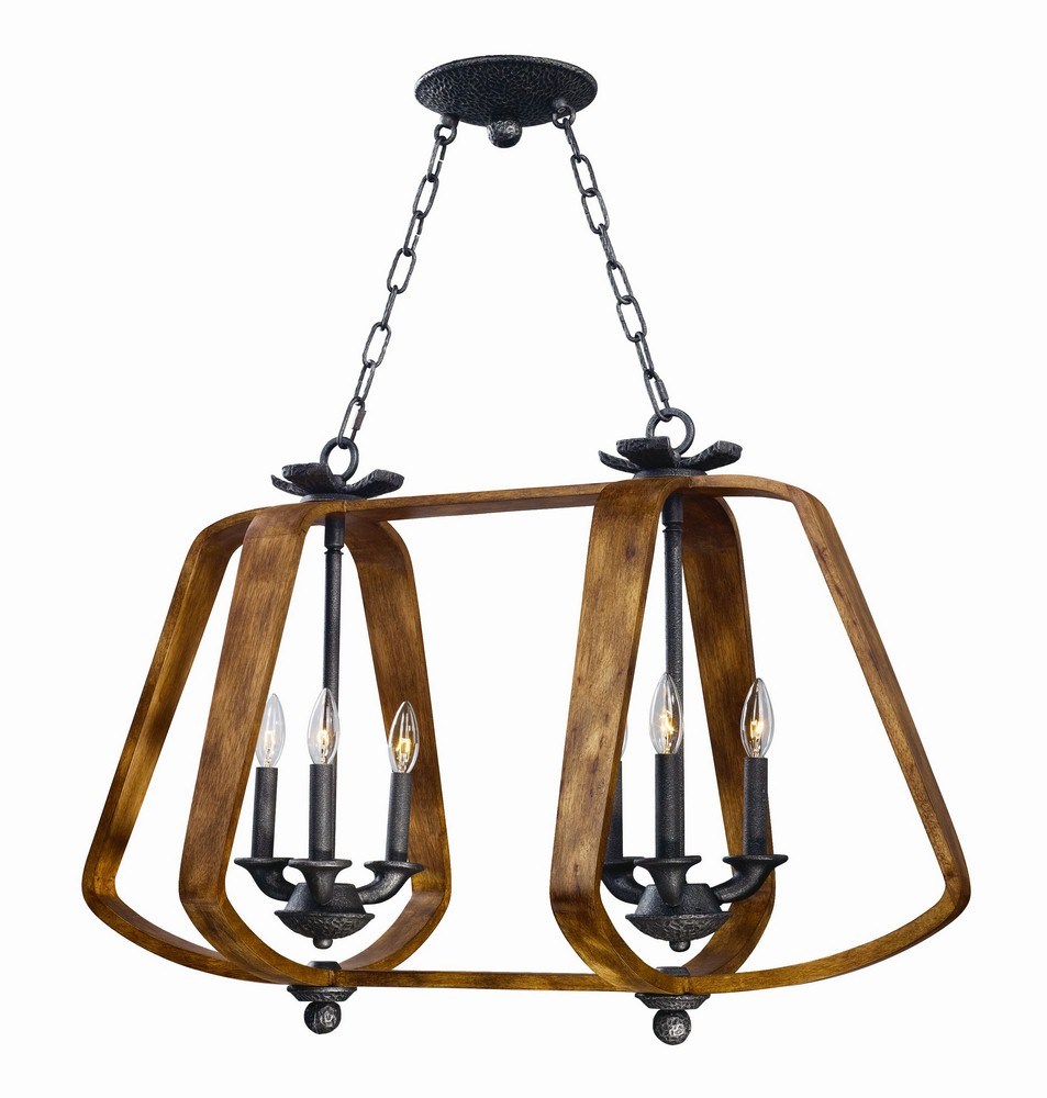 Maxim Lighting-20927BWIO-Road House-Six Light Chandelier-36 Inches wide by 23 inches high   Barn Wood/Iron Ore Finish