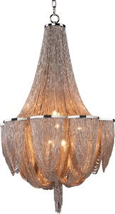 Maxim Lighting-21465NKPN-Chantilly - Ten Light Chandelier   Polished Nickel Finish with Dusty White Glass