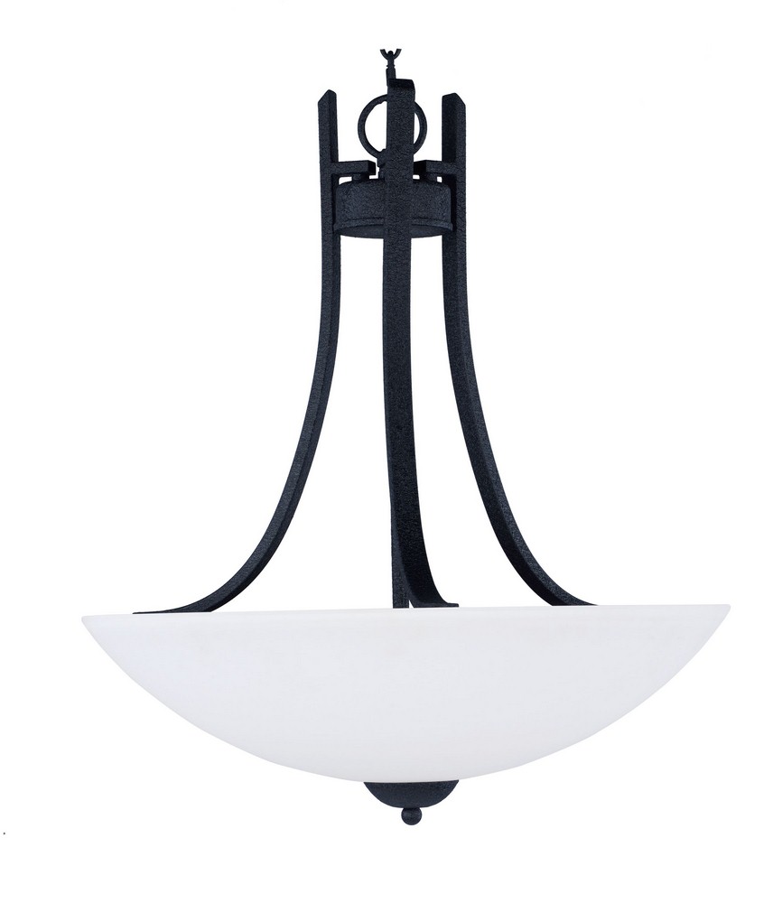 Maxim Lighting-21654SWTXB-Taylor-Three Light Pendant-19.5 Inches wide by 22.5 inches high Textured Black  Textured Black Finish with Satin White Glass