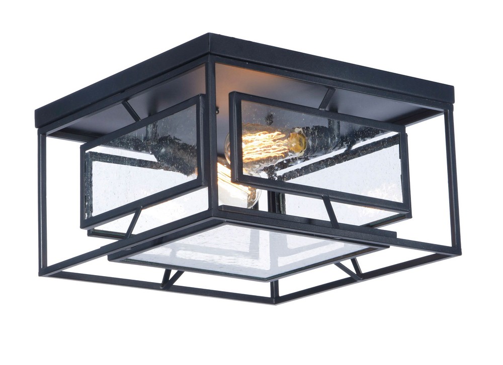 Maxim Lighting-21670CDBK-Era-Two Light Flush Mount-15.75 Inches wide by 9 inches high   Black Finish with Seedy Glass