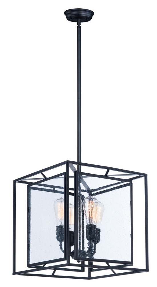 Maxim Lighting-21675CDBK-Era-Four Light Pendant-15.75 Inches wide by 15.75 inches high   Black Finish with Seedy Glass