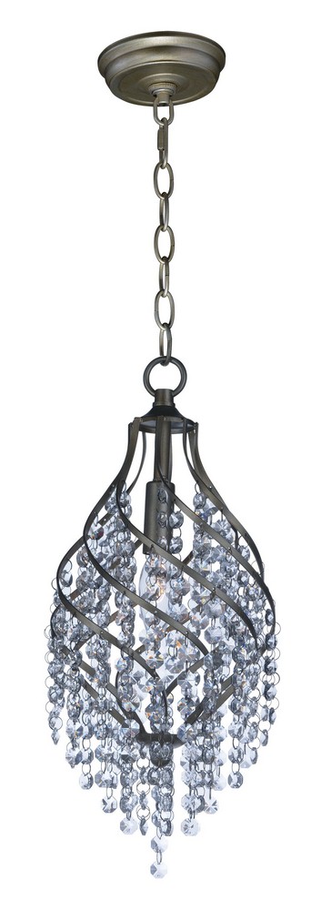 Maxim Lighting-22003BCGS-Twirl-One Light Pendant-7.5 Inches wide by 17.5 inches high Golden Silver  Oil Rubbed Bronze Finish with Cognac Crystal