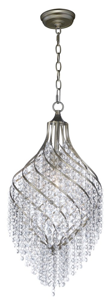 Maxim Lighting-22005BCGS-Twirl-One Light Pendant-11.5 Inches wide by 25 inches high Golden Silver  Oil Rubbed Bronze Finish with Cognac Crystal