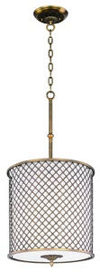 Maxim Lighting-22367OMNAB-Manchester-Four Light Pendant in Modern style-17.75 Inches wide by 34 inches high   Natural Aged Brass Finish with Oatmeal Fabric Shade