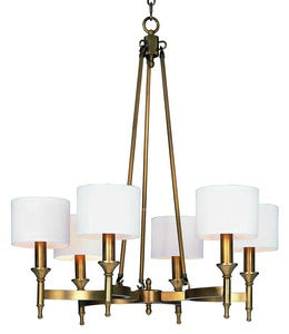 Maxim Lighting-22375OMNAB-Fairmont-Six Light Chandelier in Rustic style-30 Inches wide by 32 inches high   Natural Aged Brass Finish