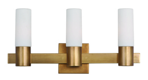 Maxim Lighting-22413SWNAB-Contessa-3 Light European Bath Vanity in European style-20.75 Inches wide by 10 inches high   Natural Aged Brass Finish with Satin White Shade