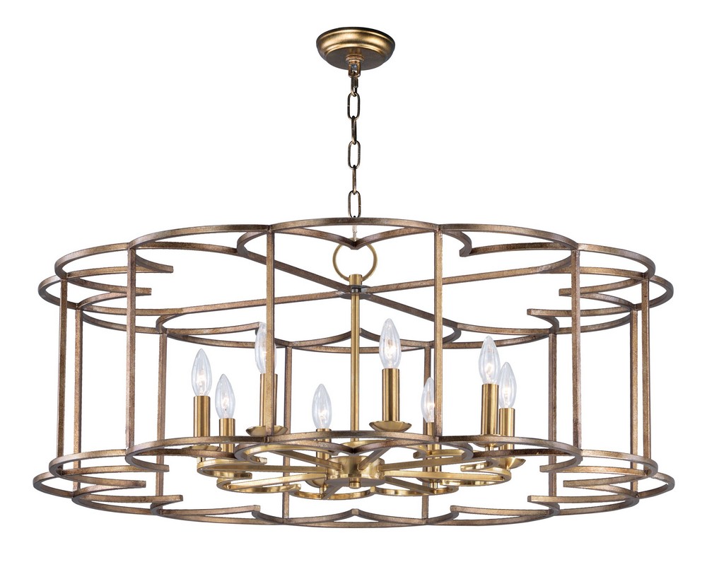 Maxim Lighting-24734BZF-Helix-Eight Light Chandelier-38 Inches wide by 14.5 inches high   Bronze Fusion Finish