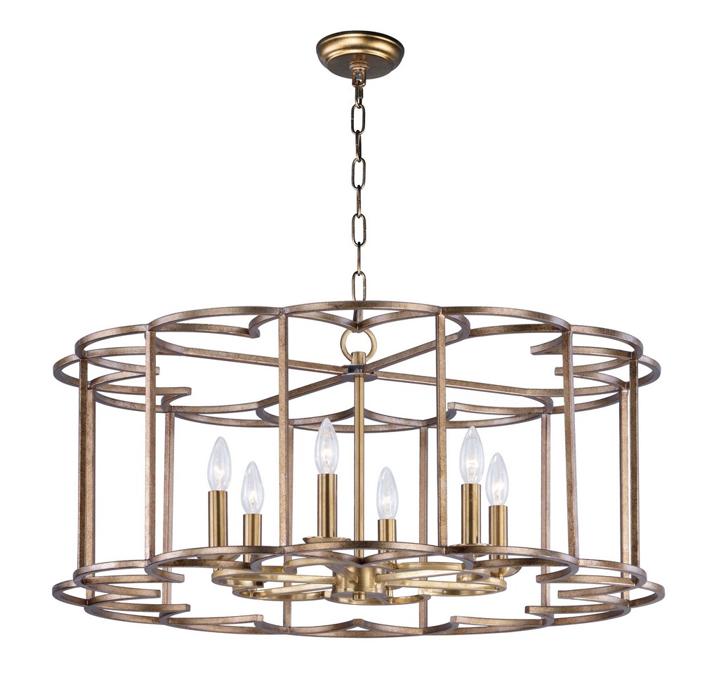 Maxim Lighting-24735BZF-Helix-Six Light Chandelier-31.5 Inches wide by 14.5 inches high   Bronze Fusion Finish