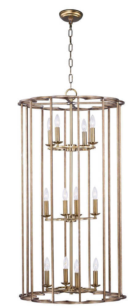 Maxim Lighting-24738BZF-Helix-Twelve Light 3-Tier Pendant-24 Inches wide by 46.5 inches high   Bronze Fusion Finish