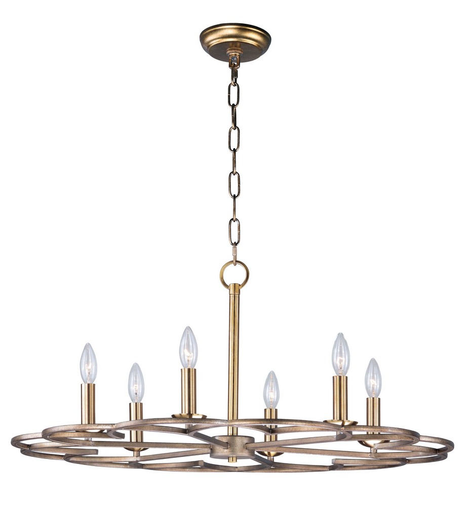 Maxim Lighting-24739BZF-Helix-Six Light Chandelier-31.5 Inches wide by 14 inches high   Bronze Fusion Finish