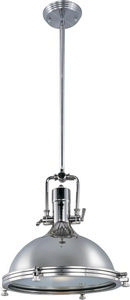 Maxim Lighting-25109FTPN-Hi-Bay - One Light Adjustable Pendant Polished Nickel  Satin Nickel Finish with Frosted Glass