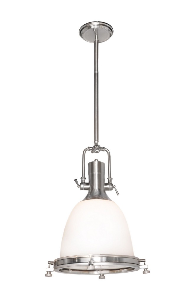 Maxim Lighting-25116SWSN-Hi-Bay-One Light Pendant in Modern style-14 Inches wide by 23.5 inches high Satin Nickel  Satin Nickel Finish with Satin White Glass