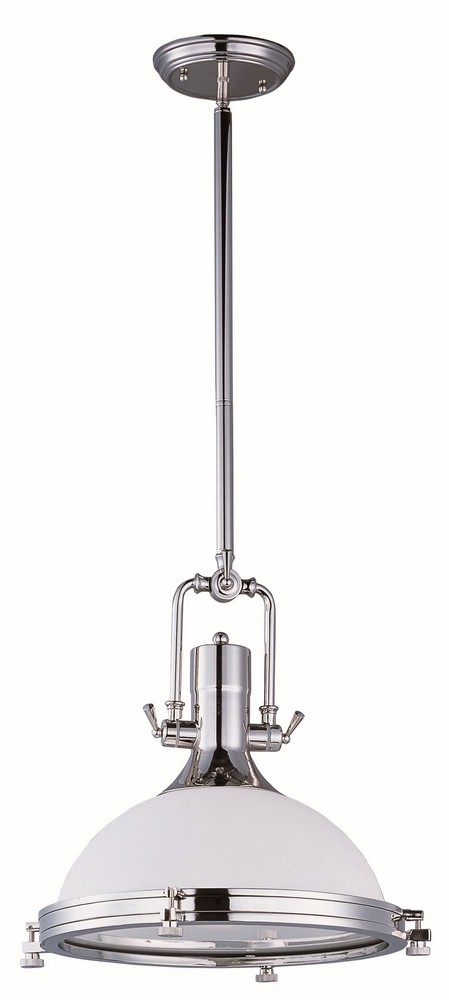 Maxim Lighting-25117SWPN-Hi-Bay-Issue in Modern style-17.75 Inches wide by 17 inches high Polished Nickel  Satin Nickel Finish with Satin White Glass