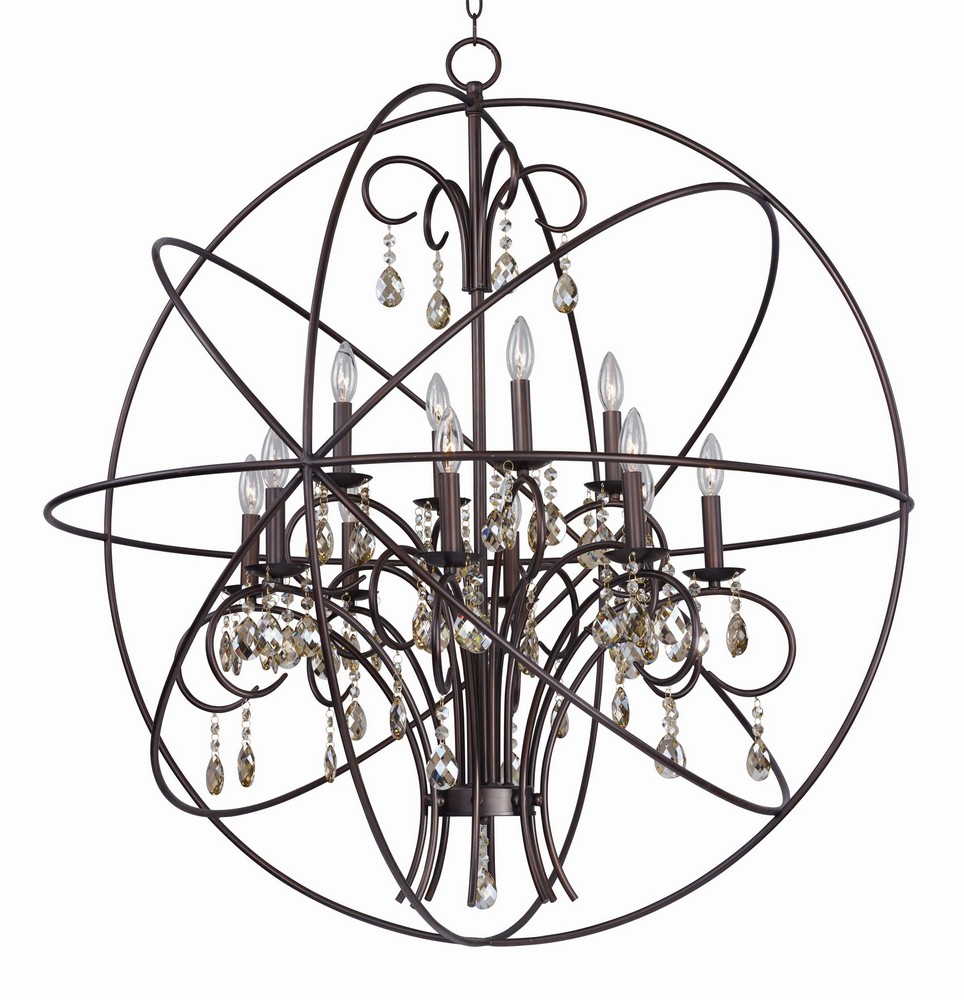 Maxim Lighting-25147OI-Orbit-Twelve Light Pendant in Modern style-40 Inches wide by 43.5 inches high   Oil Rubbed Bronze Finish with Clear Crystal