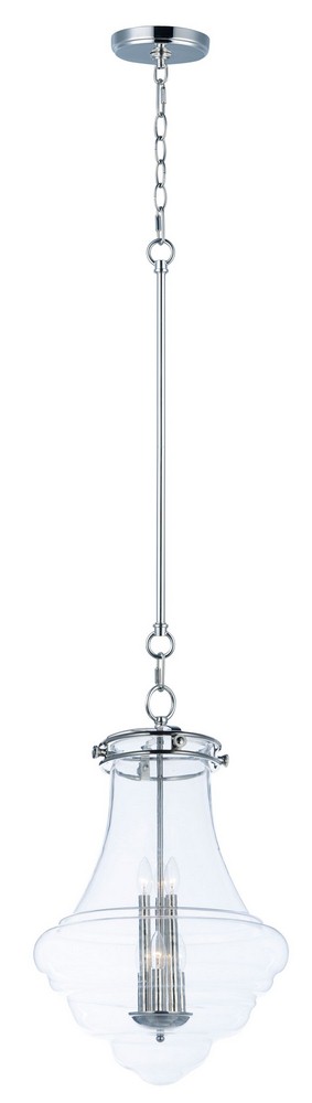 Maxim Lighting-25189CLPN-Retro-Six Light Pendant-19 Inches wide by 29 inches high   Polished Nickel Finish with Clear Glass